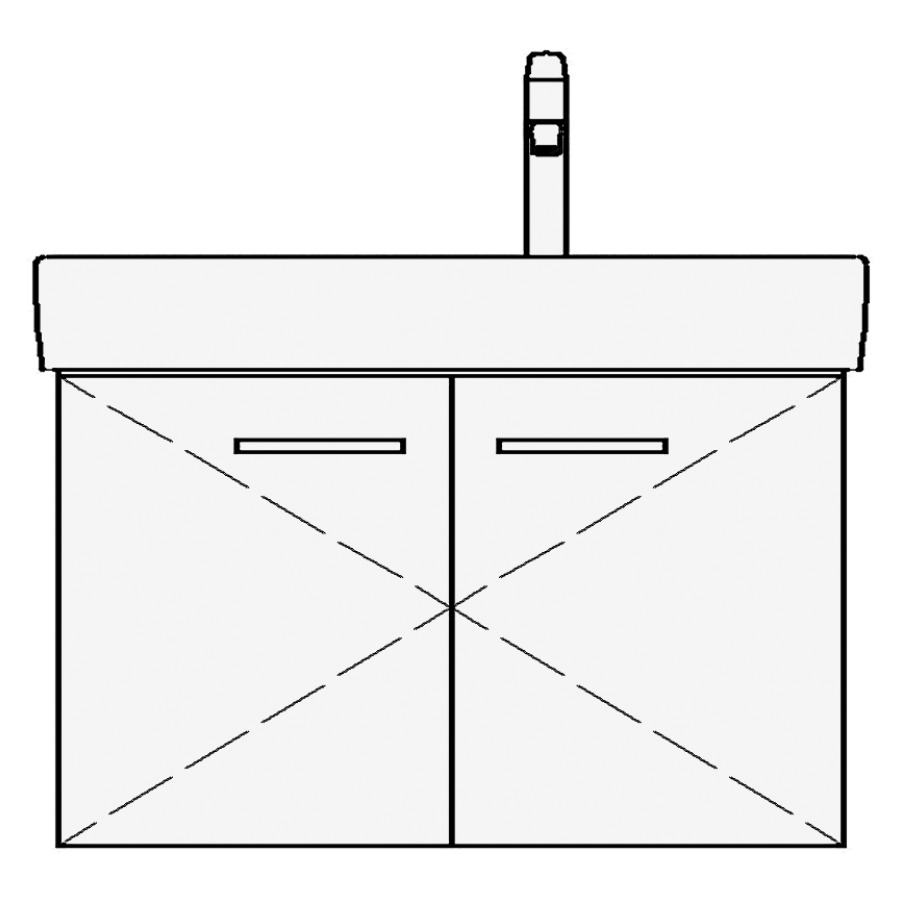 Élément inférieur MODERNA R
ASINO
63,0 x 45,0 x 38,0 cm
pour lavabo Moderna R 70 cm
tablette à gauche, armoire de
tablette, 2 portes, sans
tablette