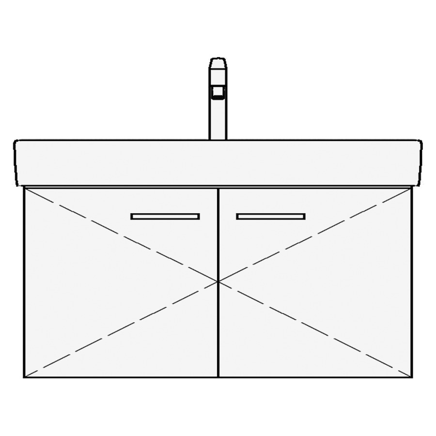 Élément inférieur MODERNA R
ASINO
77,0 x 45,0 x 38,0 cm
pour lavabo Moderna R 84 cm
armoire de tablette, 2 portes
sans tablette