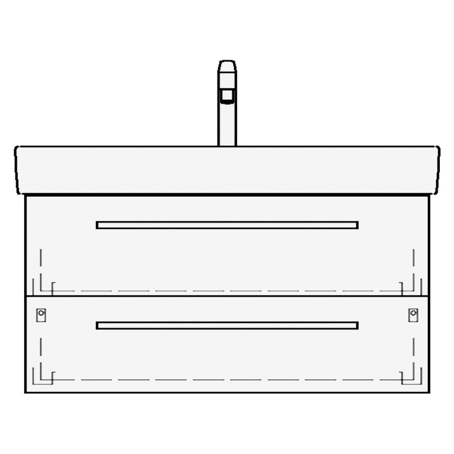 Élément inférieur MODERNA R
ASINO
77,0 x 50,0 x 38,0 cm
pour lavabo Moderna R 84 cm
élément à 2 tiroirs
