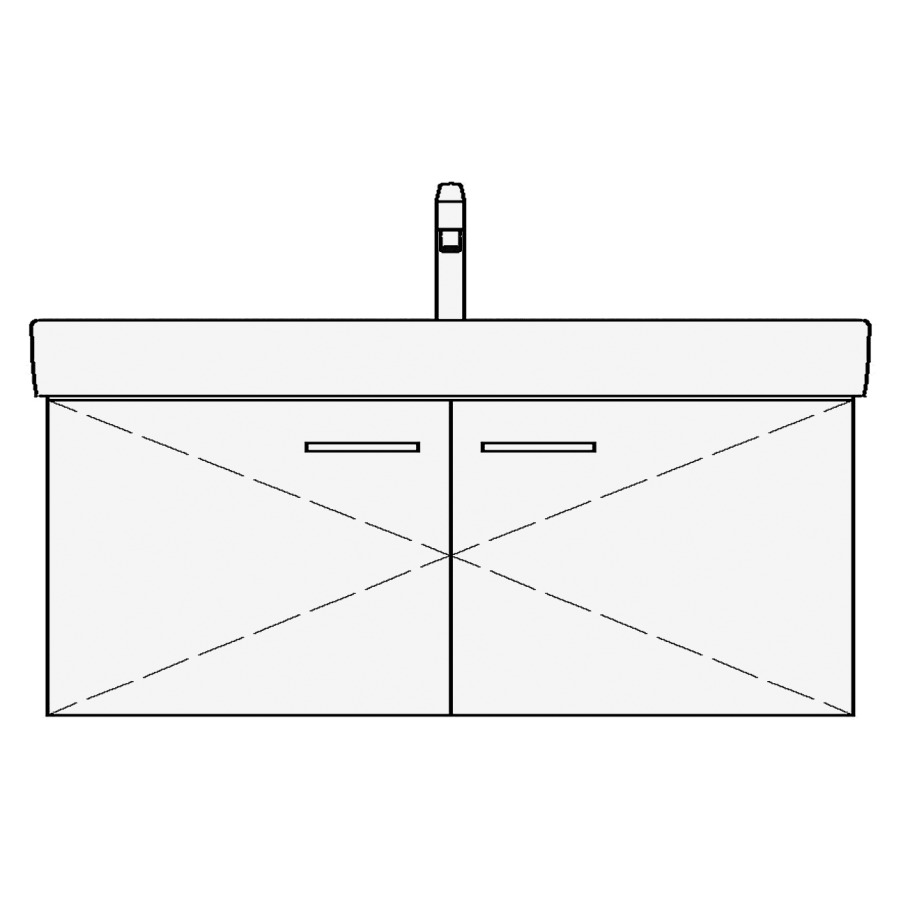 Élément inférieur MODERNA R
ASINO
97,0 x 45,0 x 38,0 cm
pour lavabo Moderna R 104 cm
armoire de tablette, 2 portes
sans tablette