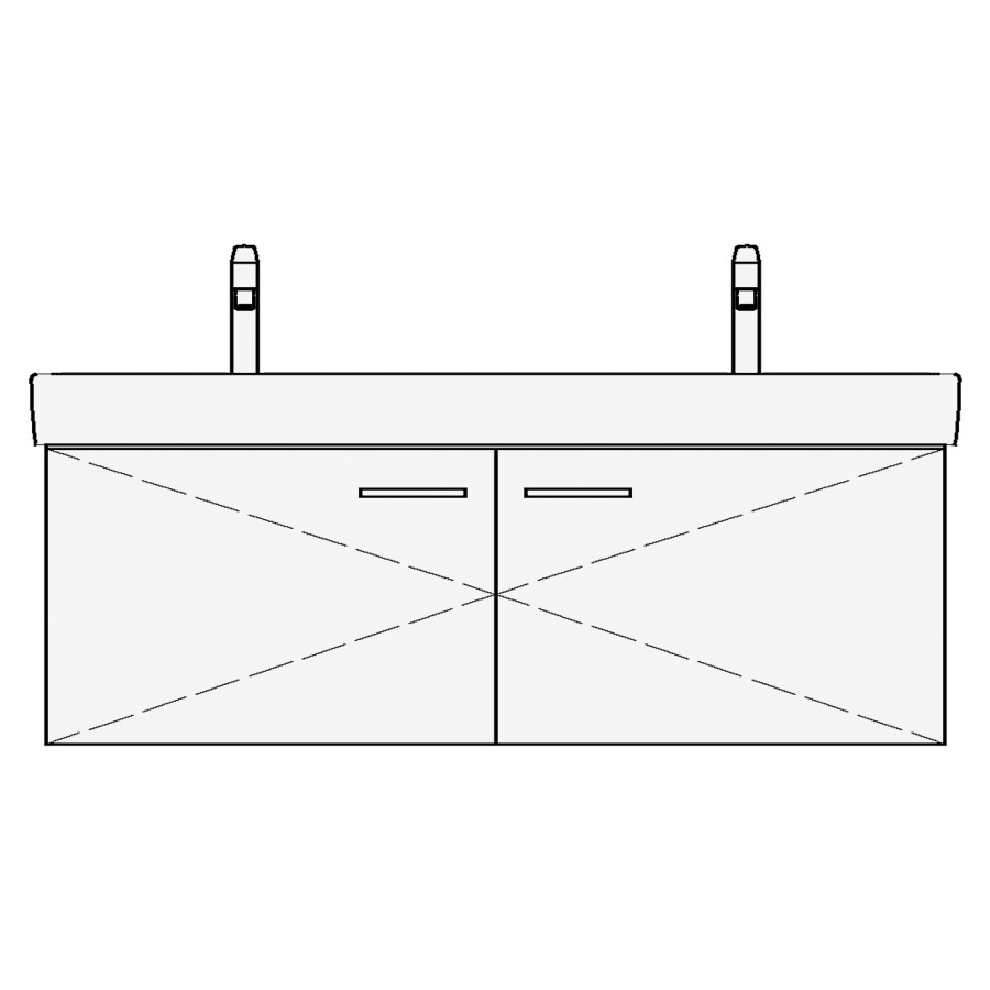 Élément inférieur MODERNA R
ASINO
117,0 x 45,0 x 38,0 cm
pour lavabo double Moderna
R 124 cm, armoire de tablette
2 portes, sans tablette