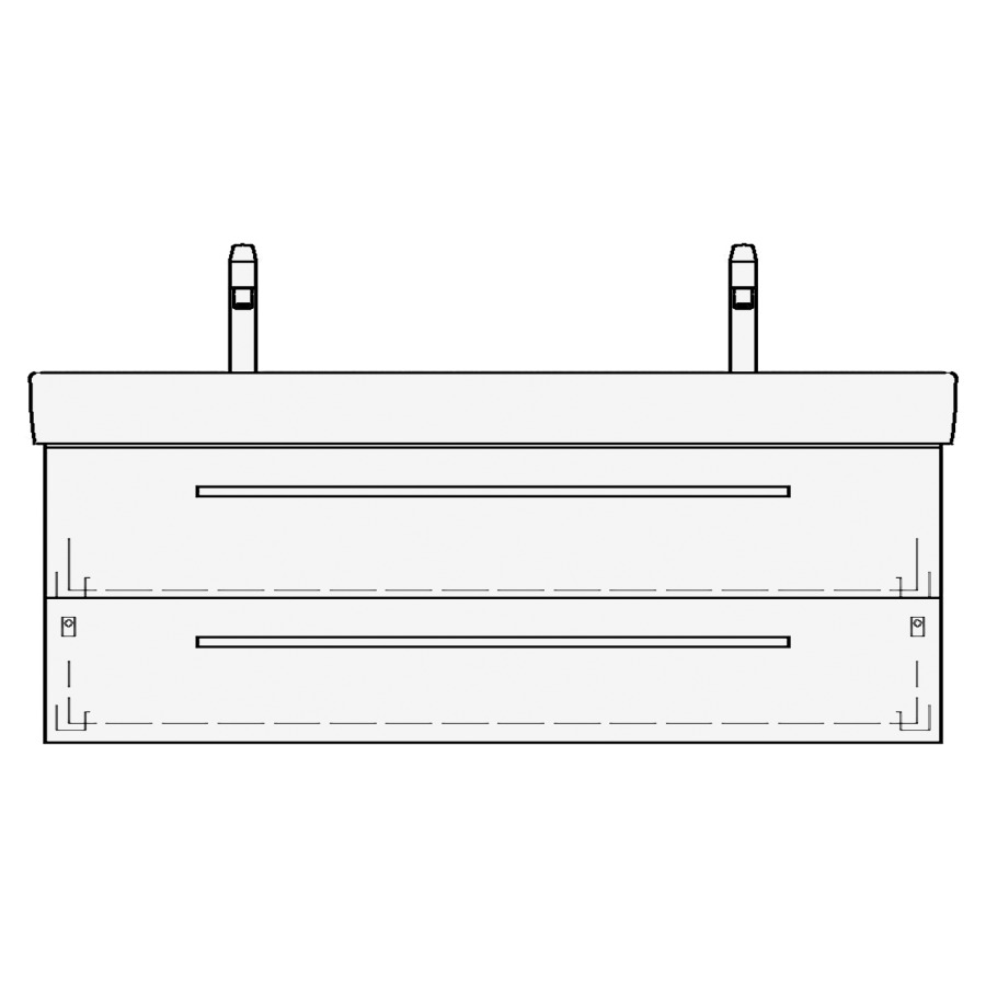 Élément inférieur MODERNA R
ASINO
117,0 x 50,0 x 38,0 cm
pour lavabo double Moderna
R 124 cm, élément à 2 tiroirs