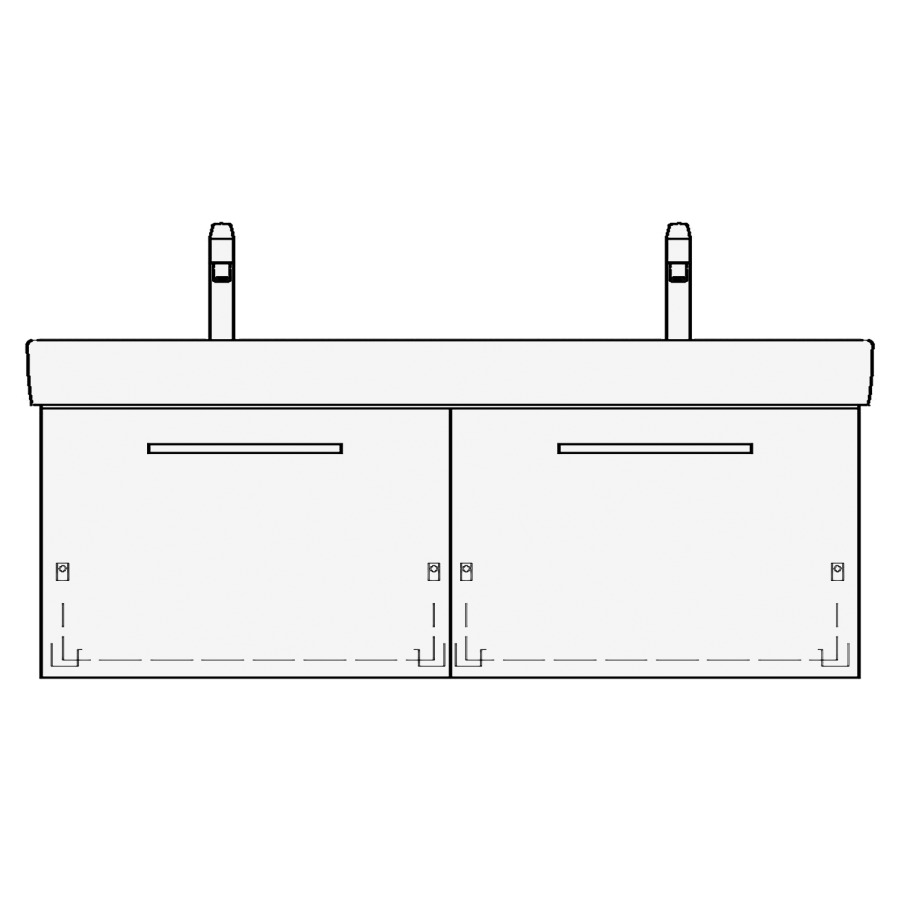 Élément inférieur MODERNA R
ASINO
117,0 x 45,0 x 38,0 cm
pour lavabo double Moderna
R 124 cm, 2 éléments à chacune
1 tiroir