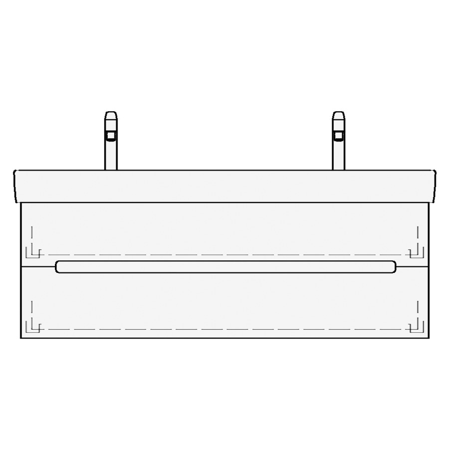 Élément inférieur MODERNA R
LORO
117,0 x 45,0 x 39,0 cm
pour lavabo double Moderna
R 124 cm, élément à 2 tiroirs