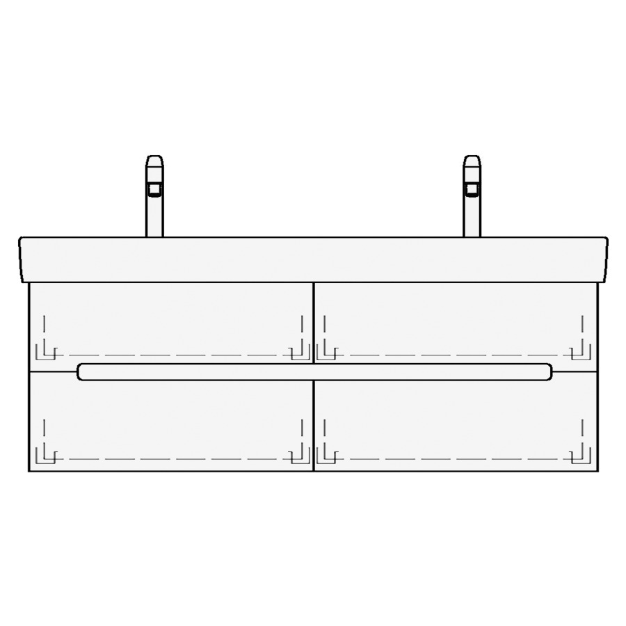 Élément inférieur MODERNA R
LORO
117,0 x 40,0 x 39,0 cm
pour lavabo double Moderna
R 124 cm, 2 éléments à chacune
2 tiroirs