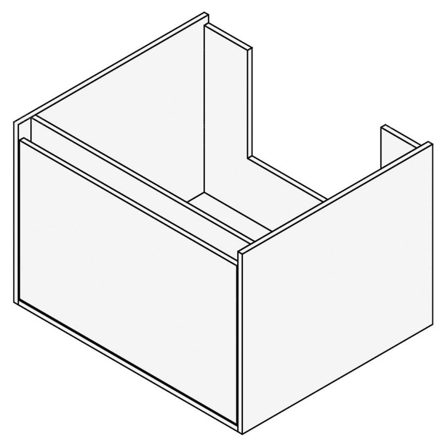 Élément inférieur GROOVE
60 x 40 x 45-55 cm
élément à 1 tiroir
Legrabox noir, pour 1 lavabo