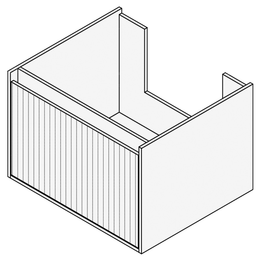 Élément inférieur GROOVE
60 x 40 x 45-55 cm
élément à 1 tiroir
Legrabox noir, pour 1 lavabo
