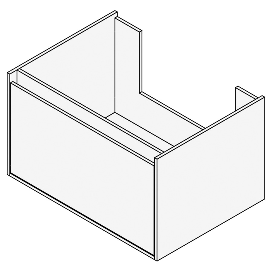 Élément inférieur GROOVE
70 x 40 x 45-55 cm
élément à 1 tiroir
Legrabox noir, pour 1 lavabo
