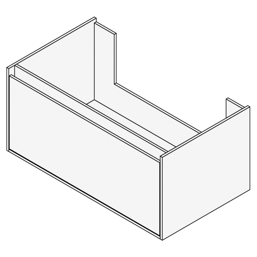 Élément inférieur GROOVE
90 x 40 x 45-55 cm
élément à 1 tiroir
Legrabox noir, pour 1 lavabo