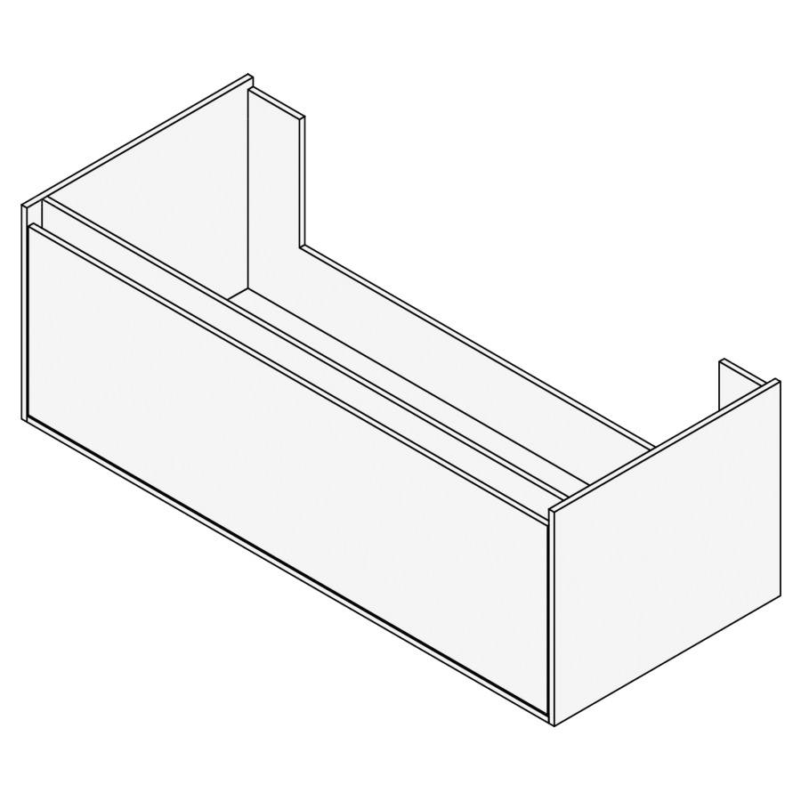 Élément inférieur GROOVE
120 x 40 x 45-55 cm
élément à 1 tiroir
Legrabox noir, pour 1 lavabo