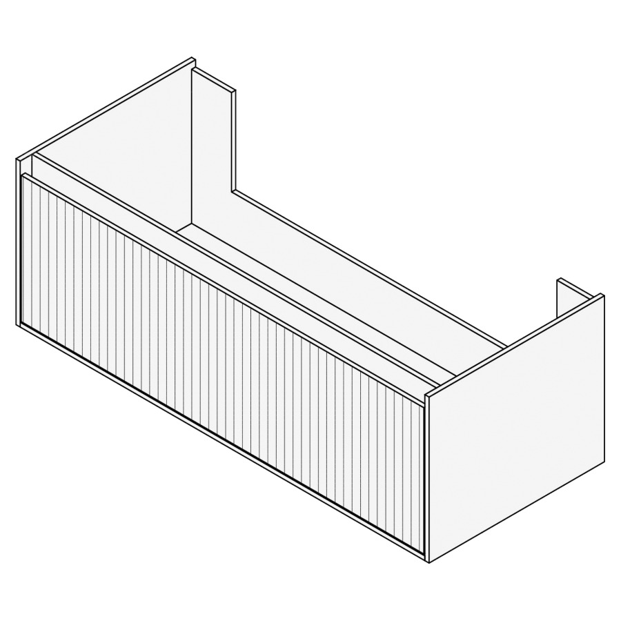 Élément inférieur GROOVE
120 x 40 x 45-55 cm
élément à 1 tiroir
Legrabox noir, pour 2 lavabos