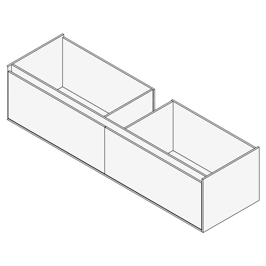 Élément inférieur GROOVE
180 x 40 x 45-55 cm
2 élément à 1 tiroir
Legrabox noir, pour 1 lavabo