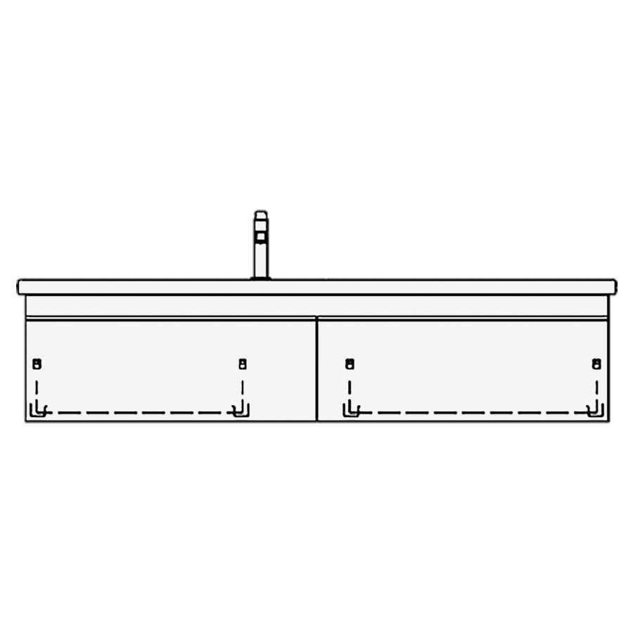 Élément inférieur PALOMBA
156,0 x 40,0 x 48,1 cm
pour lavabo Palomba 160 cm
élément à 2 tiroirs