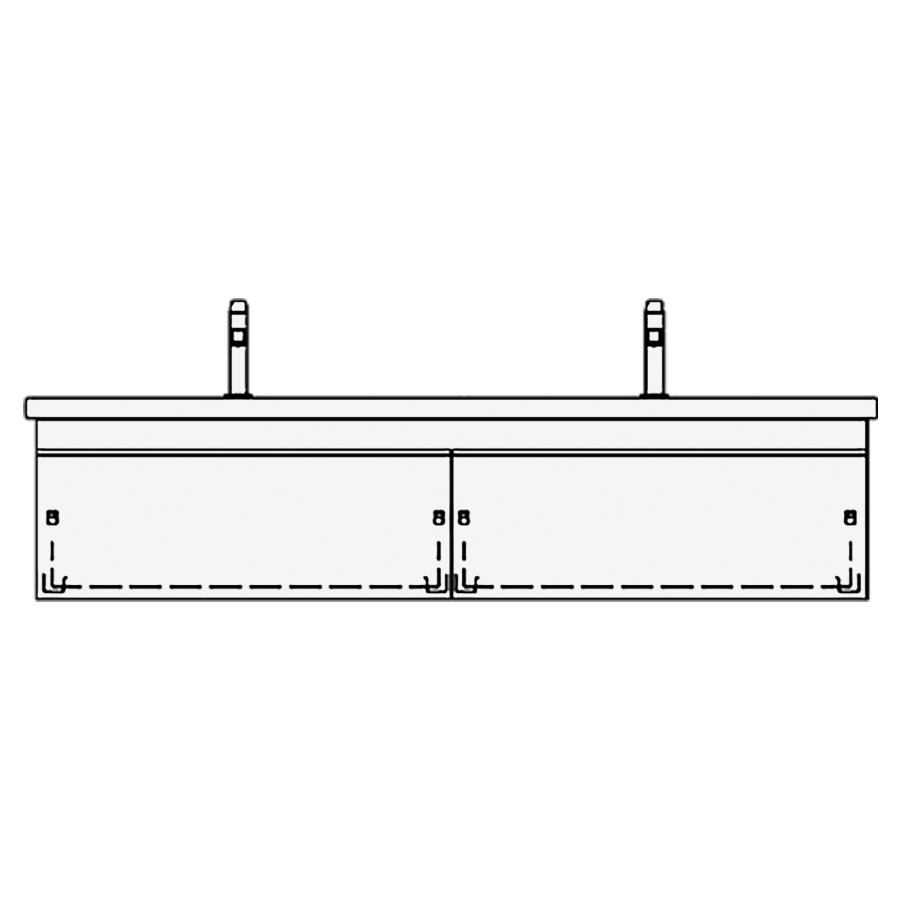 Élément inférieur PALOMBA
156,0 x 40,0 x 48,1 cm
pour lavabo double Palomba
160 cm, élément à 2 tiroirs