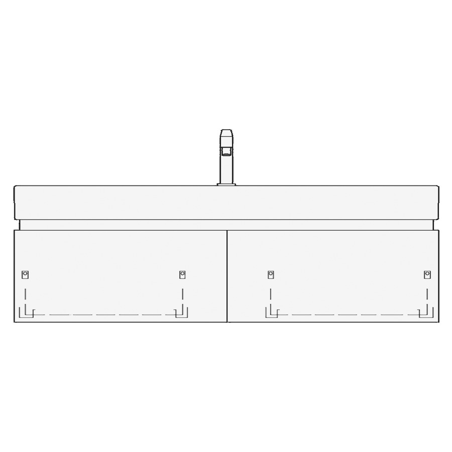 Élément inférieur PALACE-AIDA
150,0 x 33,5 x 37,0 cm
pour lavabo Palace 150 cm
élément à 2 tiroirs