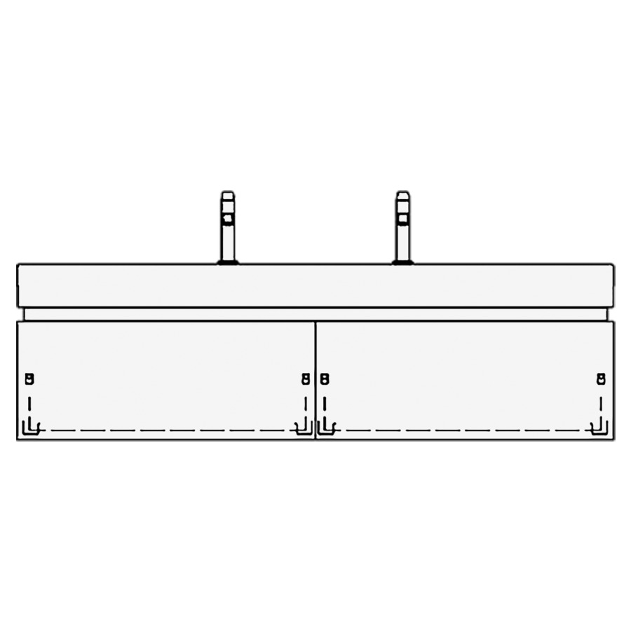 Élément inférieur PALACE-AIDA
150,0 x 33,5 x 37,0 cm
pour lavabo Palace 150 cm
avec 2 robinets
élément à 2 tiroirs