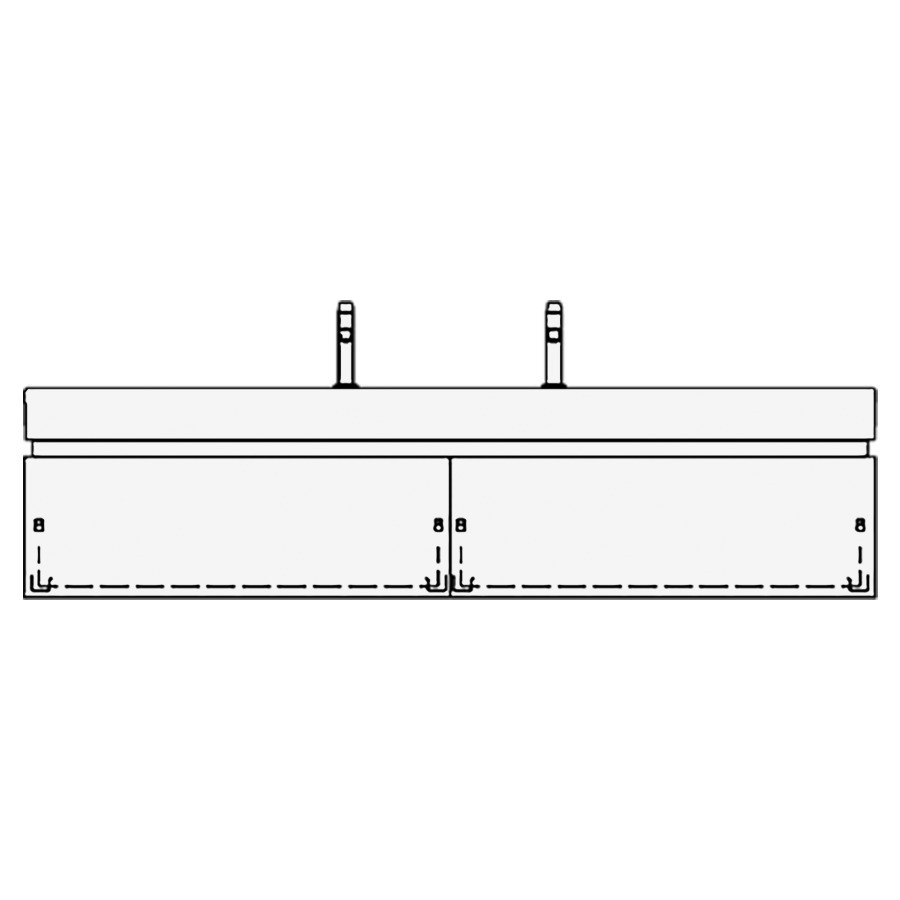 Élément inférieur PALACE-AIDA
180,0 x 33,5 x 37,0 cm
pour lavabo Palace 180 cm
avec 2 robinets
élément à 2 tiroirs