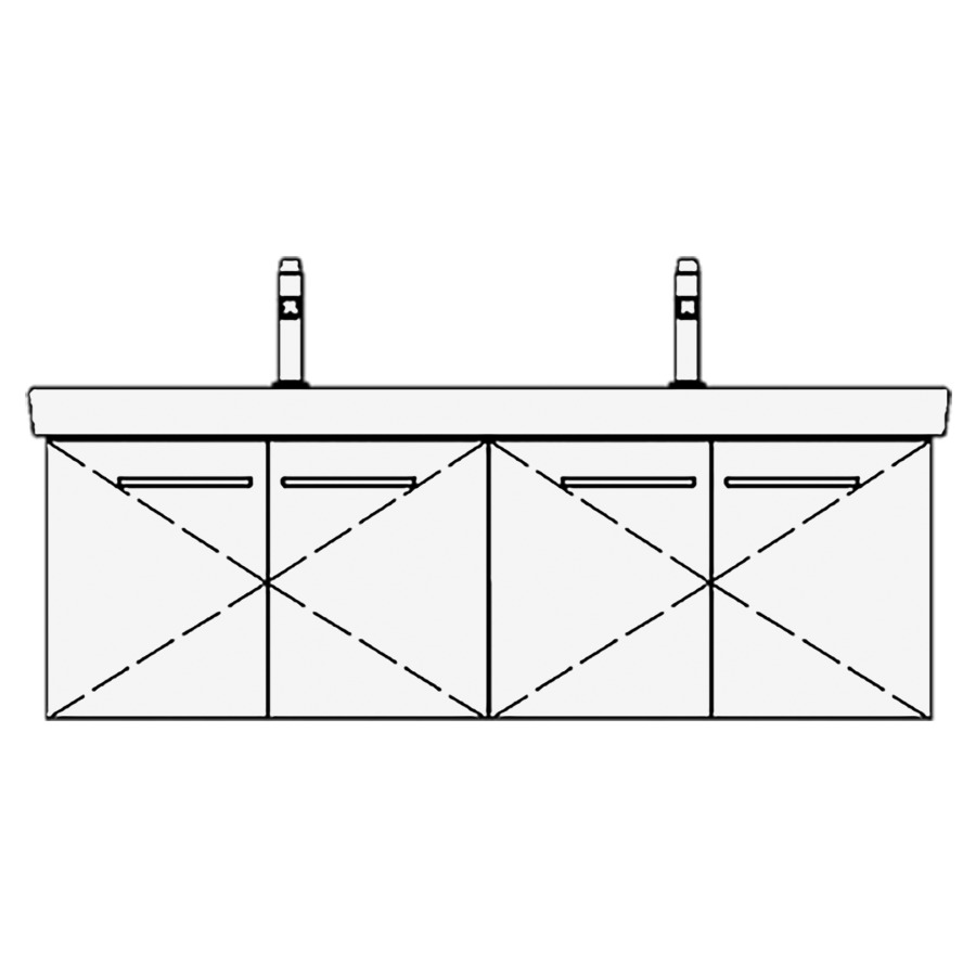 Élément inférieur
SUBWAY 2 TORO
125,0 x 44,0 x 44,0 cm
pour lavabo double Subway 2.0
130 cm, 2 armoires de tablette
à chacune 2 portes, sans
tablettes