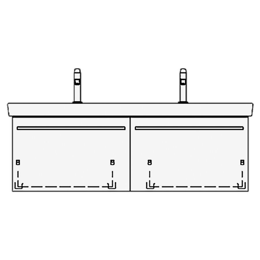 Élément inférieur
SUBWAY 2 TORO
125,0 x 46,0 x 44,0 cm
pour lavabo Subway 2.0 130 cm
avec 2 robinets, 2 éléments
à chacune 1 tiroir
