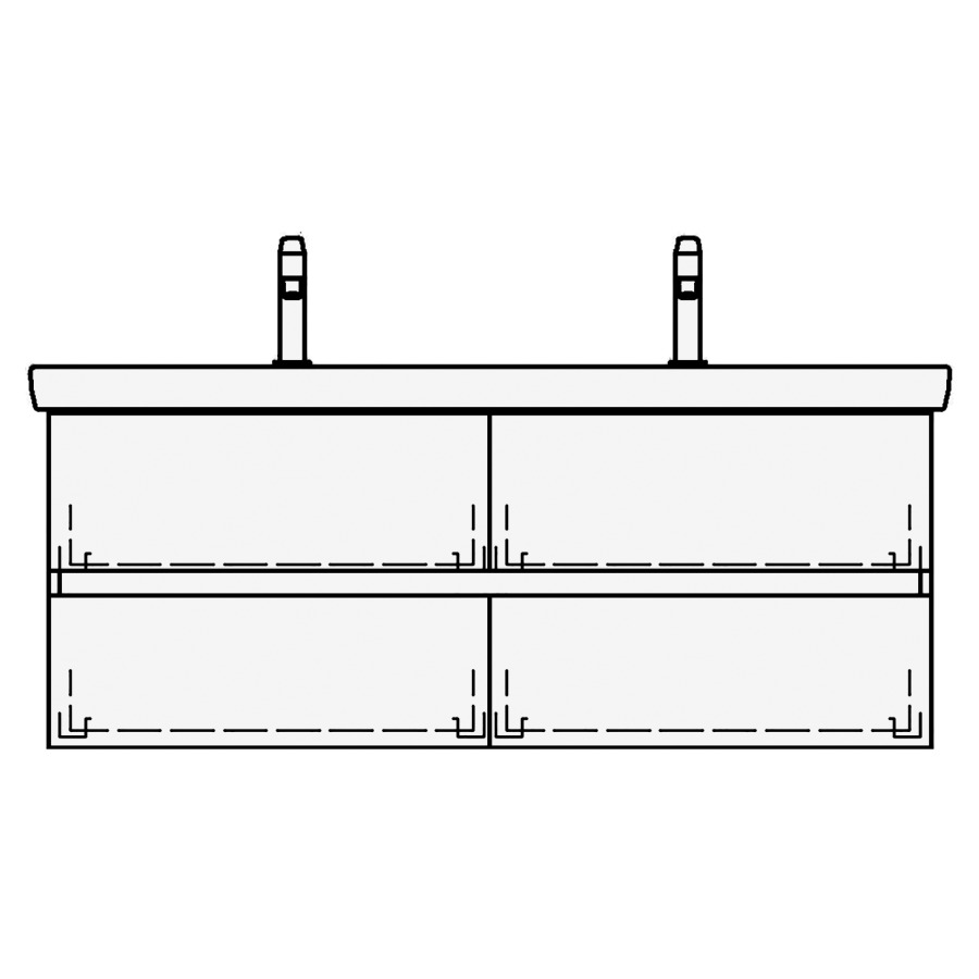 Élément inférieur
SUBWAY 2 TORO
125,0 x 48,0 x 44,0 cm
pour lavabo Subway 2.0 130 cm
avec 2 robinets, 2 éléments
à chacune 2 tiroirs