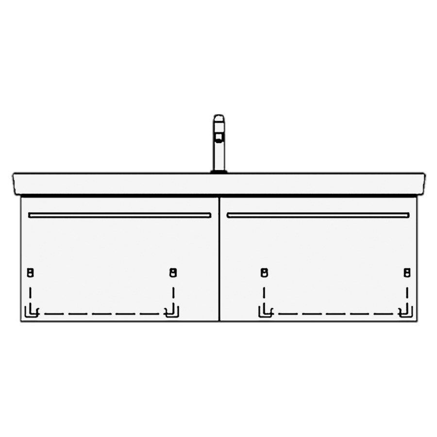 Élément inférieur
SUBWAY 2 TORO
125,0 x 46,0 x 44,0 cm
pour lavabo Subway 2.0 130 cm
avec 1 robinet, 2 éléments
à chacune 1 tiroir