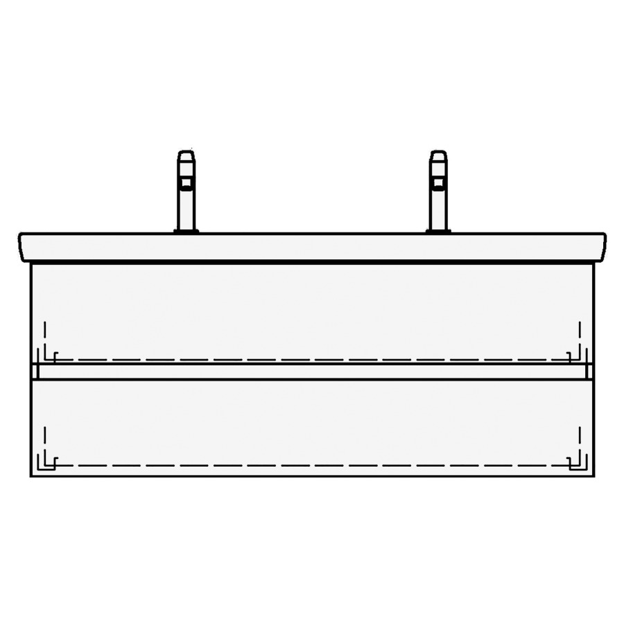 Élément inférieur
SUBWAY 2 TORO
125,0 x 48,0 x 44,0 cm
pour lavabo Subway 2.0 130 cm
avec 2 robinets, élément
à 2 tiroirs