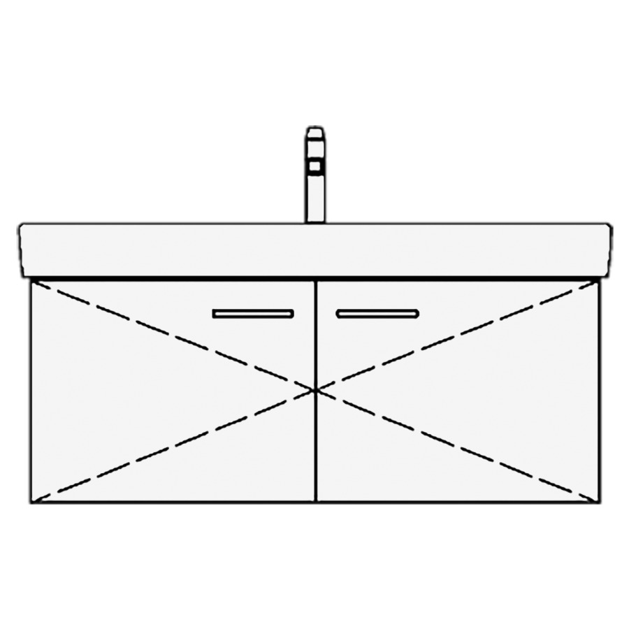 Élément inférieur PRO S TORO
101,0 x 44,0 x 44,0 cm
pour lavabo Pro S 105 cm
armoire de tablette, 2 portes
sans tablette