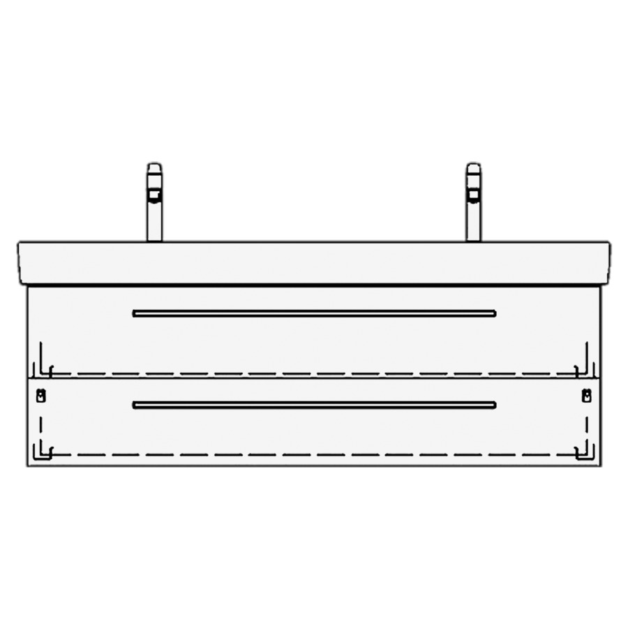 Élément inférieur PRO S TORO
126,0 x 46,0 x 44,0 cm
pour lavabo double Pro S
130 cm, élément à 2 tiroirs