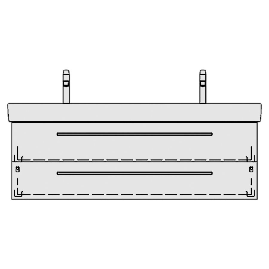 Élément inférieur PRO S TORO
126,0 x 46,0 x 44,0 cm
pour lavabo double Pro S
130 cm, élément à 2 tiroirs