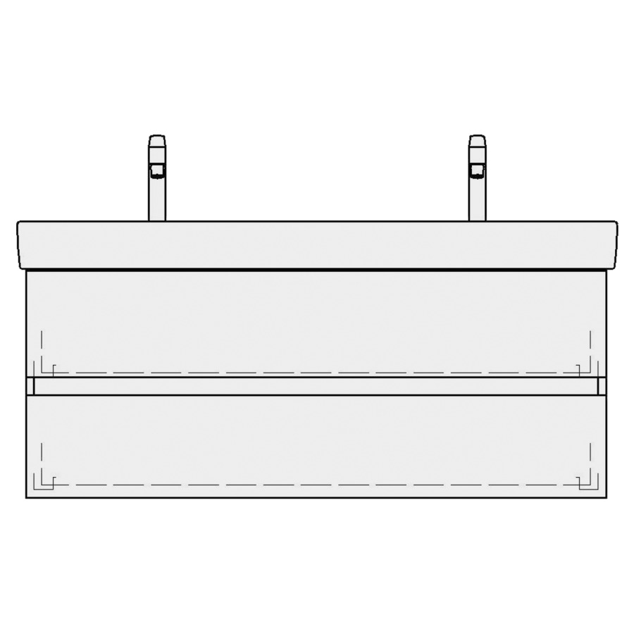 Élément inférieur PRO S TORO
116,0 x 46,0 x 44,0 cm
pour lavabo double Pro S
120 cm, élément à 2 tiroirs