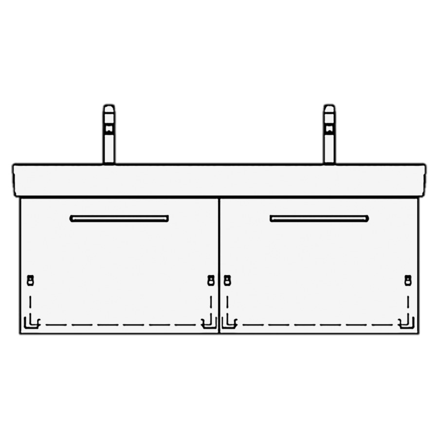 Élément inférieur PRO S TORO
116,0 x 44,0 x 44,0 cm
pour lavabo double Pro S
120 cm, 2 éléments à chacune
1 tiroir
