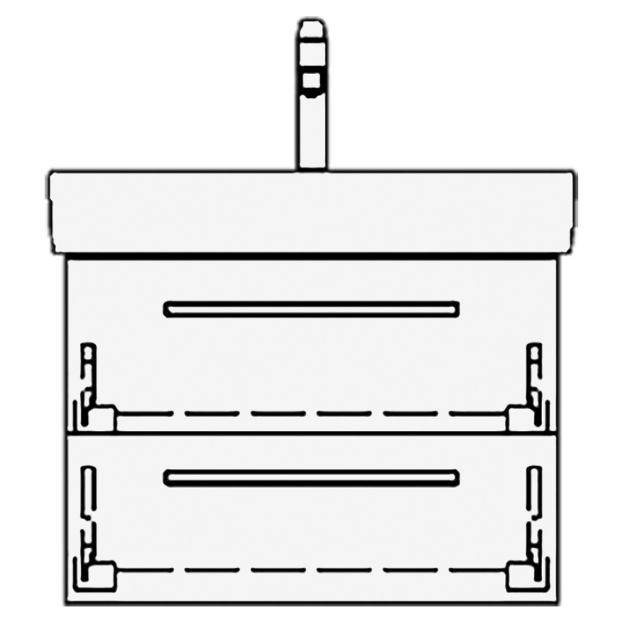 Élément inférieur PRO S RANA
56,0 x 40,0 x 43,5 cm
pour lavabo Pro S 60 cm
élément à 2 tiroirs