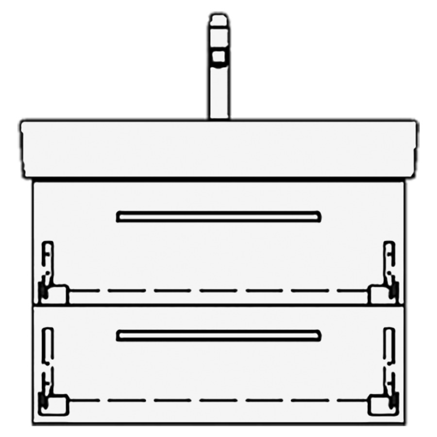Élément inférieur PRO S RANA
61,0 x 40,0 x 43,5 cm
pour lavabo Pro S 65 cm
élément à 2 tiroirs