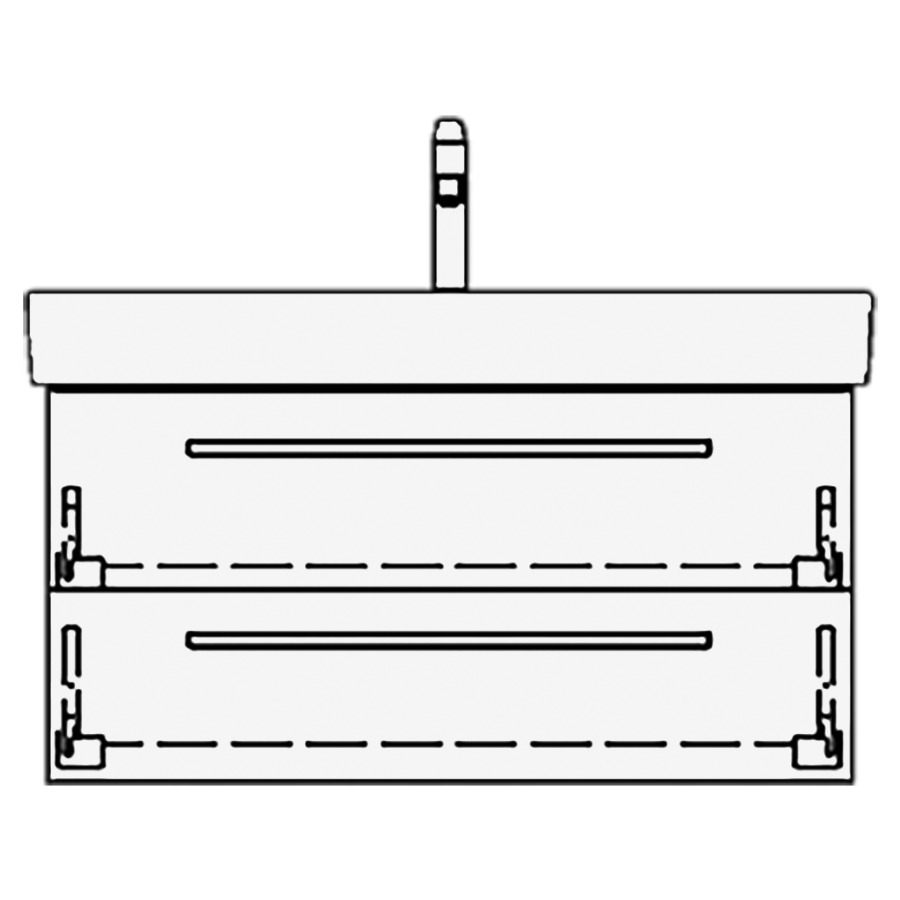 Élément inférieur PRO S RANA
81,0 x 40,0 x 43,5 cm
pour lavabo Pro S 85 cm
élément à 2 tiroirs