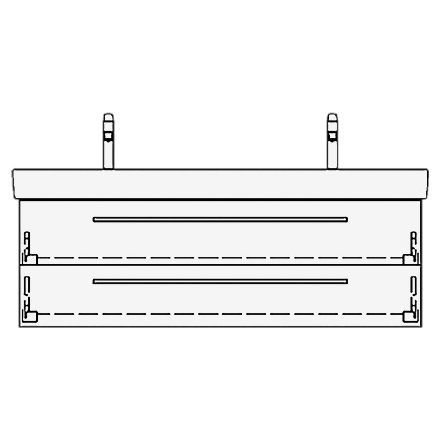 Élément inférieur PRO S RANA
126,0 x 40,0 x 43,5 cm
pour lavabo double Pro S
130 cm, élément à 2 tiroirs