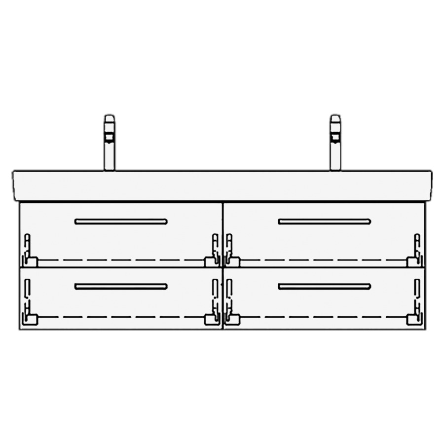 Élément inférieur PRO S RANA
126,0 x 40,0 x 43,5 cm
pour lavabo double Pro S
130 cm, 2 éléments à chacune
2 tiroirs