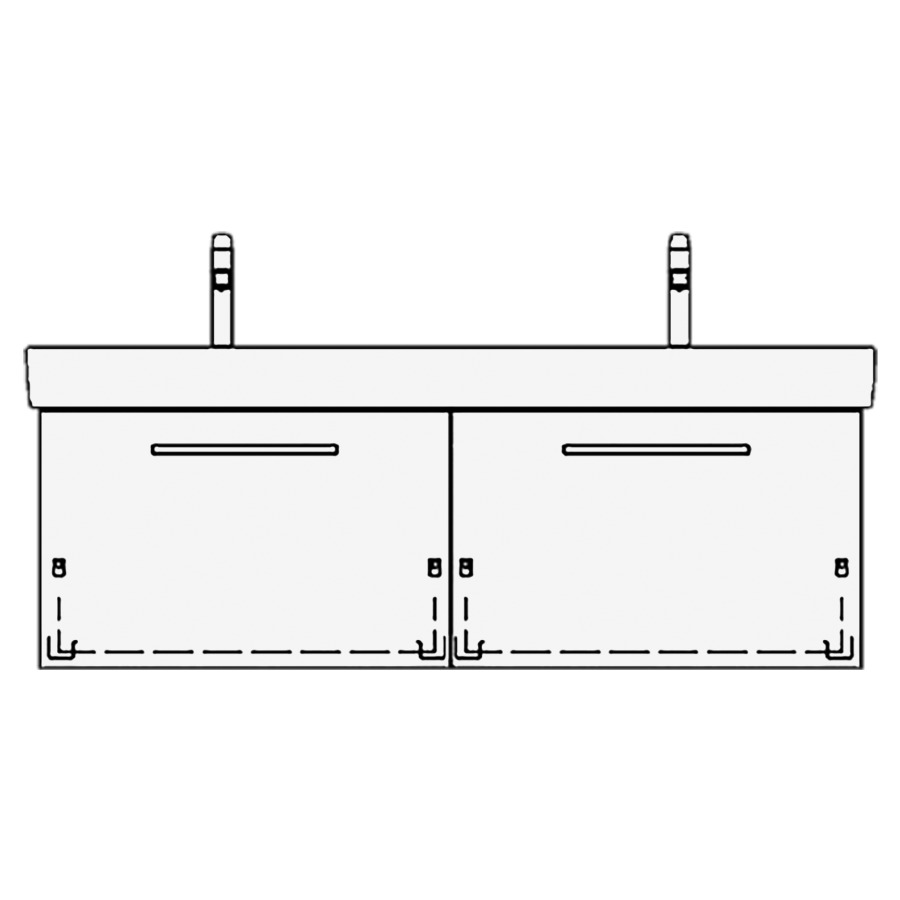 Élément inférieur PRO S ASINO
126,0 x 44,0 x 44,0 cm
pour lavabo double Pro S
130 cm, 2 éléments à chacune
1 tiroir
