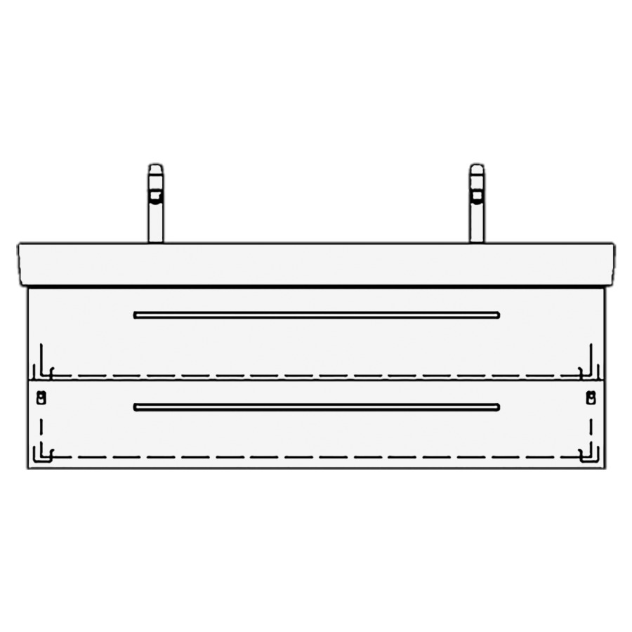 Élément inférieur PRO S ASINO
126,0 x 46,0 x 44,0 cm
pour lavabo double Pro S
130 cm, élément à 2 tiroirs