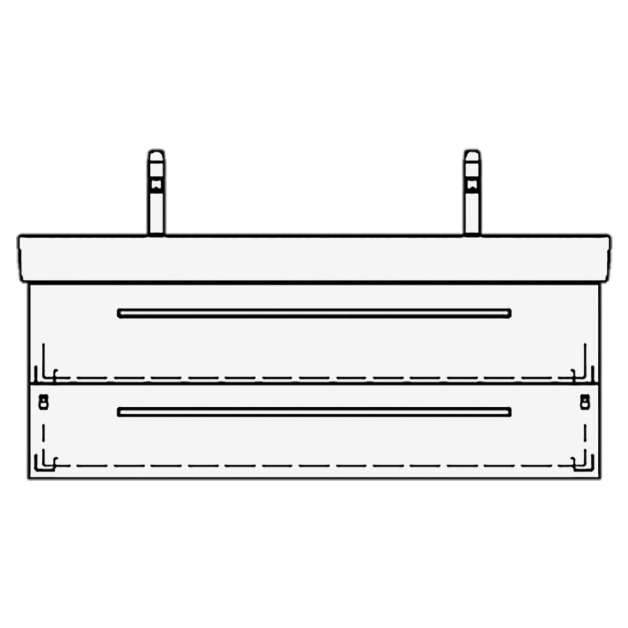 Élément inférieur PRO S ASINO
116,0 x 46,0 x 44,0 cm
pour lavabo double Pro S
120 cm, élément à 2 tiroirs