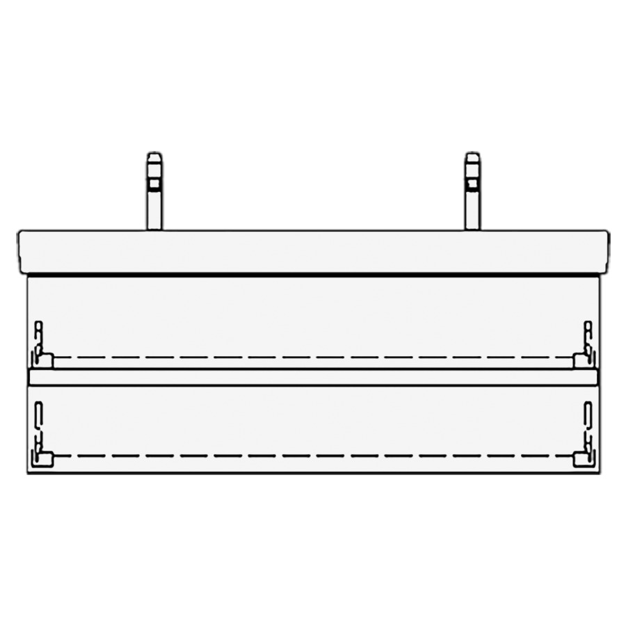 Élément inférieur PRO S GATTO
126,0 x 44,0 x 43,5 cm
pour lavabo double Pro S
130 cm, élément à 2 tiroirs