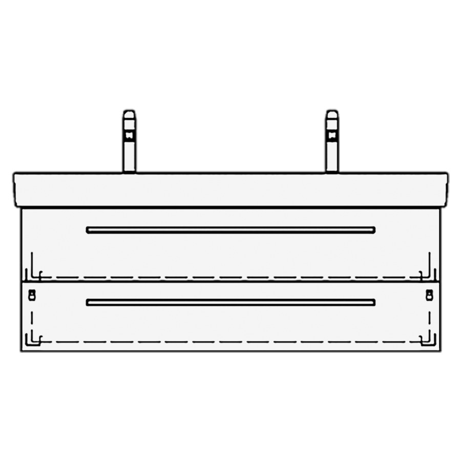 Élément inférieur PRO S ASINO
116,0 x 46,0 x 44,0 cm
pour lavabo Pro S 120 cm
avec 2 robinets, élément à
2 tiroirs