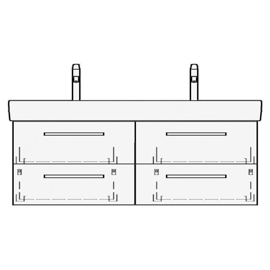 Élément inférieur PRO S ASINO
116,0 x 46,0 x 44,0 cm
pour lavabo Pro S 120 cm
avec 2 robinets, 2 éléments à
chacune 2 tiroirs