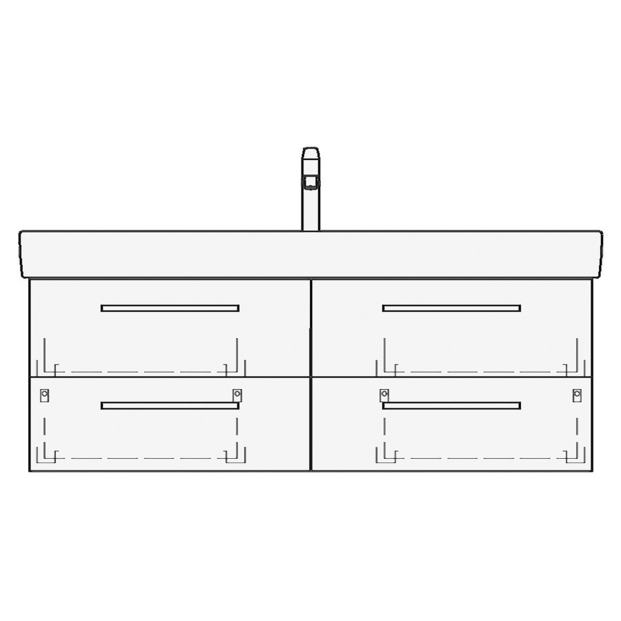 Élément inférieur PRO S ASINO
116,0 x 46,0 x 44,0 cm
pour lavabo Pro S 120 cm
avec 1 robinet, 2 éléments à
chacune 2 tiroirs