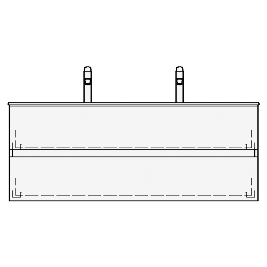 Élément inférieur STUDIO TORO
119,0 x 46,0 x 47,0 cm
pour lavabo Studio 120 cm
avec 2 robinets
élément à 2 tiroirs