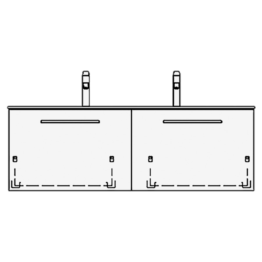 Élément inférieur STUDIO TORO
119,0 x 44,0 x 47,0 cm
pour lavabo Studio 120 cm
avec 2 robinets
2 éléments à chacune 1 tiroir