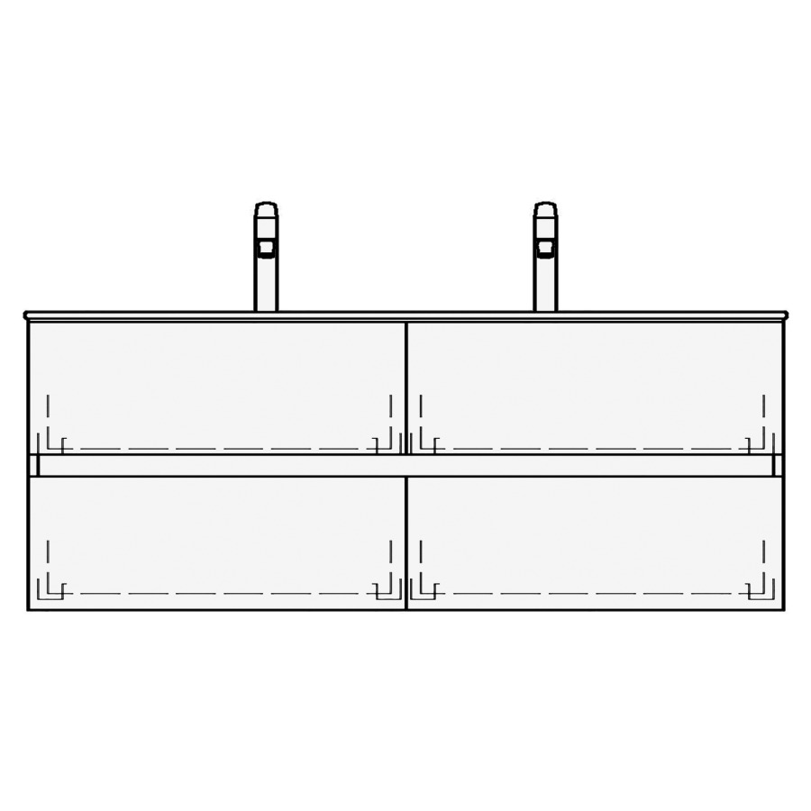 Élément inférieur STUDIO TORO
119,0 x 46,0 x 47,0 cm
pour lavabo Studio 120 cm
avec 2 robinets
2 éléments à chacune 2 tiroirs