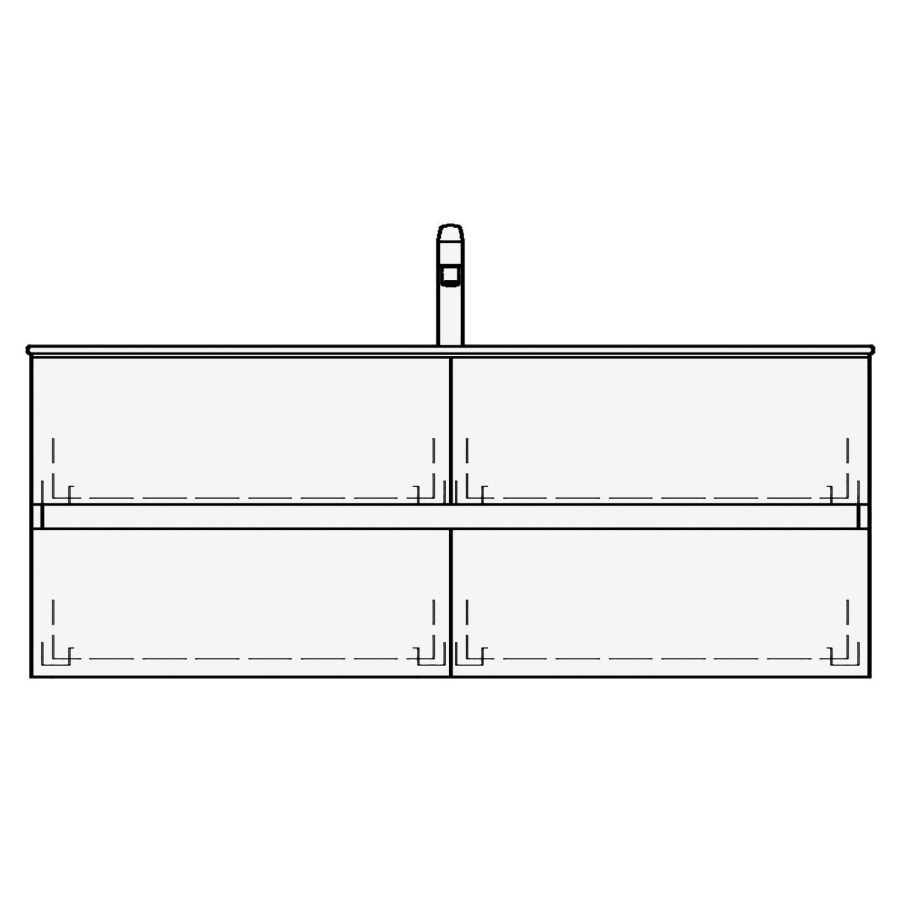 Élément inférieur STUDIO TORO
119,0 x 46,0 x 47,0 cm
pour lavabo Studio 120 cm
avec 1 robinet
2 éléments à chacune 2 tiroirs
