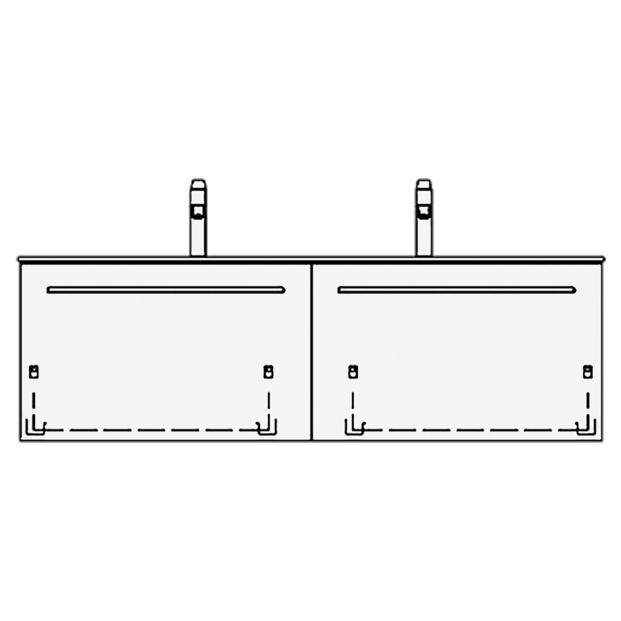 Élément inférieur STUDIO TORO
129,0 x 44,0 x 47,0 cm
pour lavabo Studio 130 cm
avec 2 robinets
2 éléments à chacune 1 tiroir