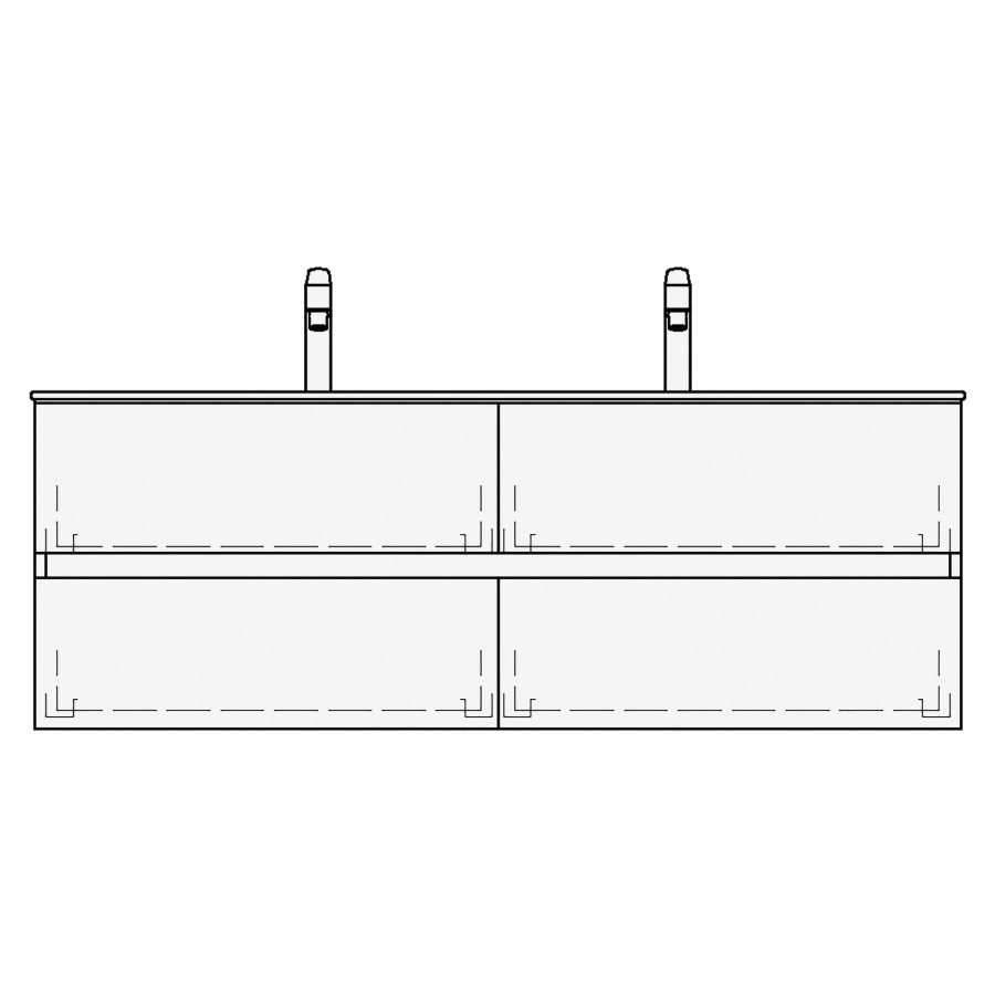 Élément inférieur STUDIO TORO
129,0 x 46,0 x 47,0 cm
pour lavabo Studio 130 cm
avec 2 robinets
2 éléments à chacune 2 tiroirs