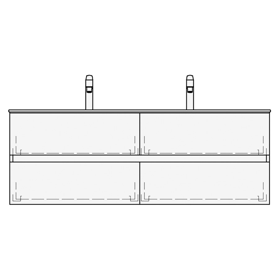 Élément inférieur STUDIO TORO
139,0 x 46,0 x 47,0 cm
pour lavabo Studio 140 cm
avec 2 robinets
2 éléments à chacune 2 tiroirs